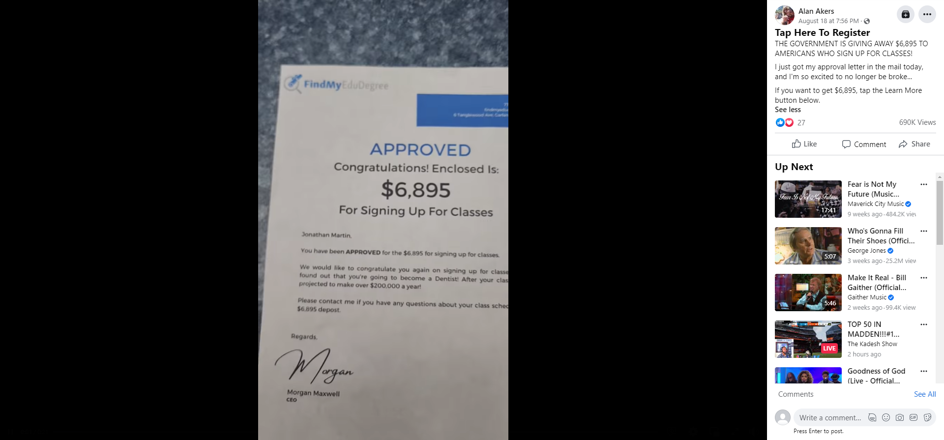 Fact check government is not giving away 6 895 to americans who sign